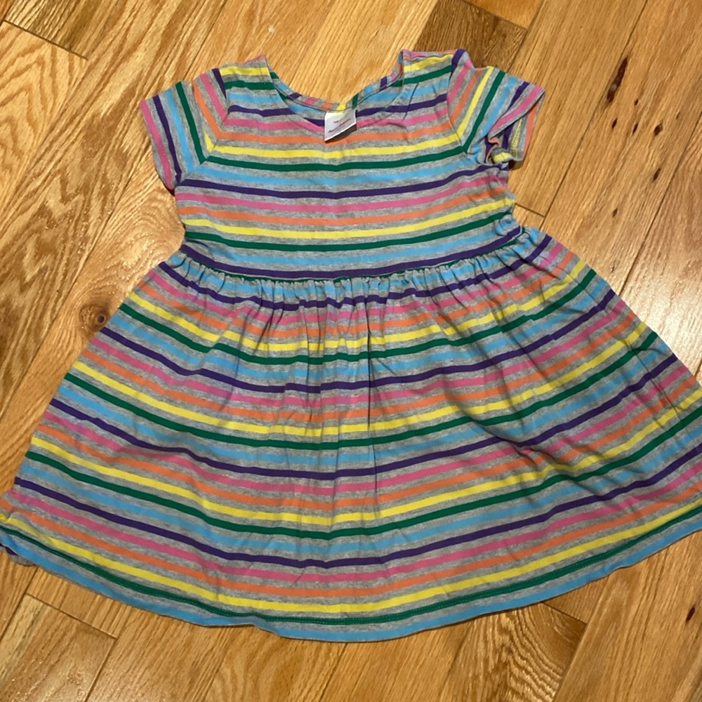 Hanna Anderson 4T striped shirt sleeve dress.